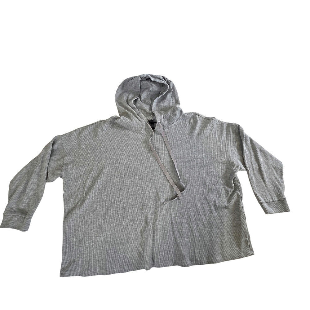 Eileen Fisher Gray Thermal Hooded Top Plus Size 2x
